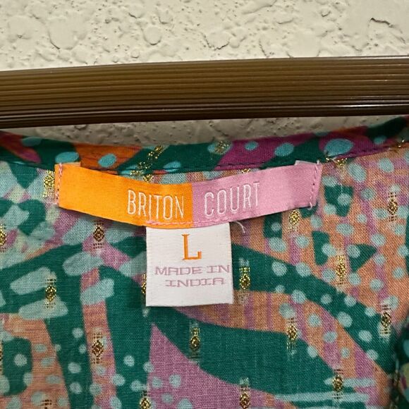 BRITON COURT Willow Maxi Dress Multicolor Tiered Metallic Boho NWOT - Picture 7 of 10